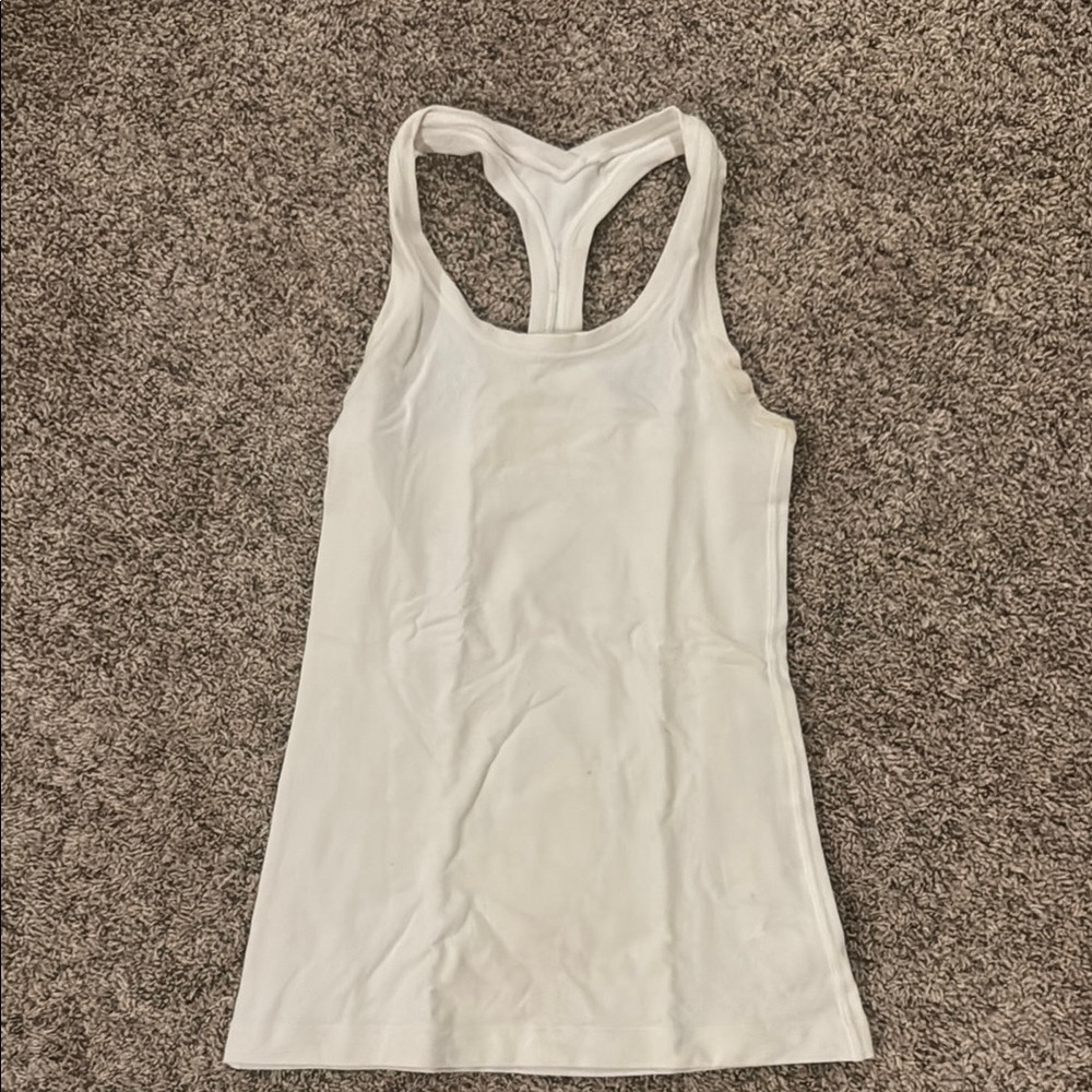 Lululemon White Racerback Tank Top